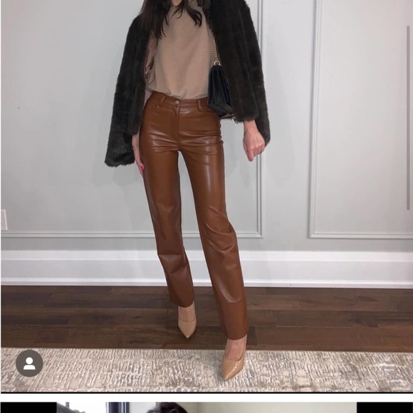 Aritzia Wilfred Brown Leather pants - Picture 2 of 4